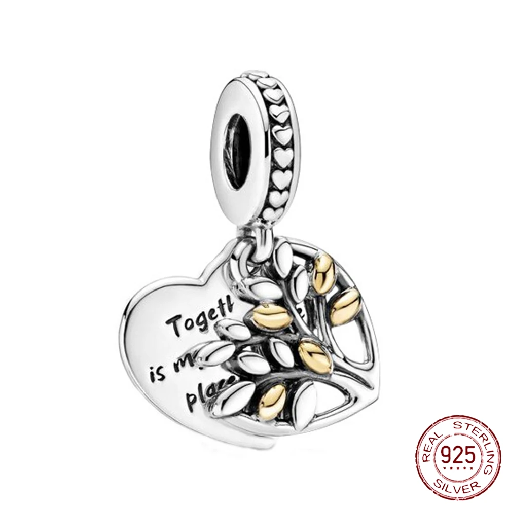 Cuentas de plata de ley 925 con alas de Ángel, dijes de corazón de Cisne de amor compatibles con pulseras Pandora originales, regalo de joyería DIY para mujer