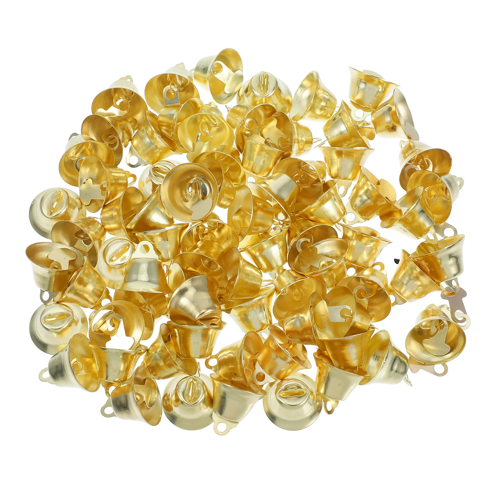 

72Pcs Mini Brass Open Mouth Bells Small Golden Jingle Bells for Wedding Party Christmas Tree Decorations Crafting