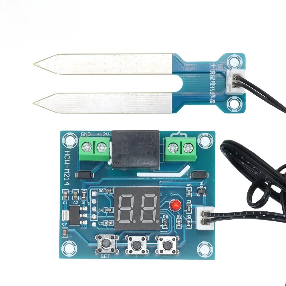 1pcs XH-M214 12V Soil Humidity Sensor Controller Irrigation System Automatic Watering Module Digital Display