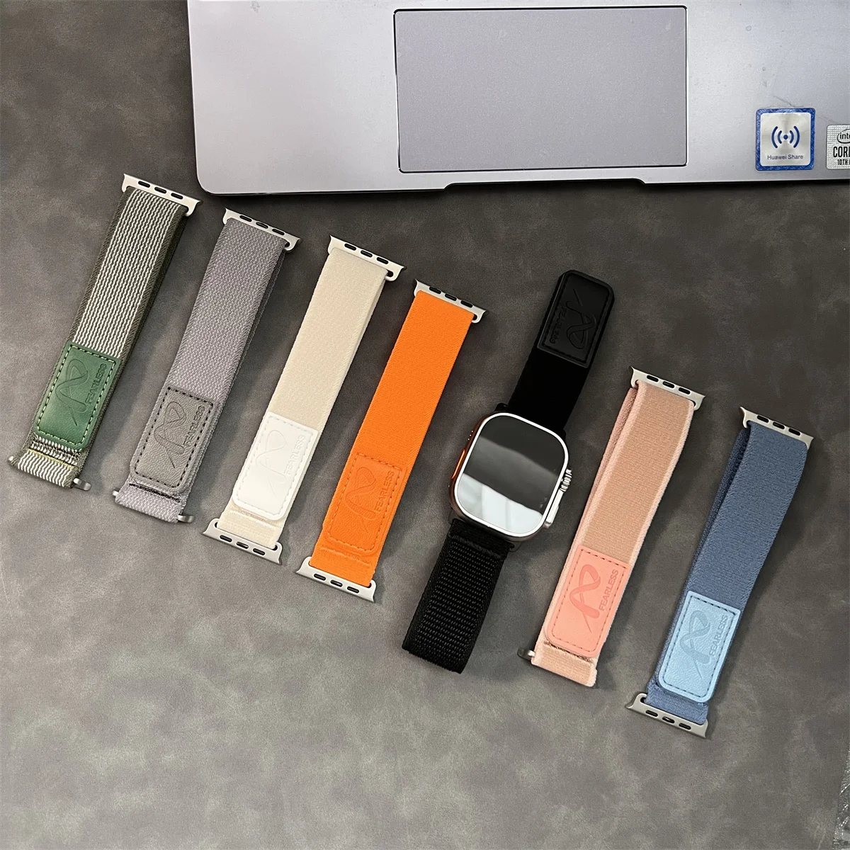 Trail Loop สําหรับ Apple Watch Ultra Band 49 46 45 44 42 41 40 สร้อยข้อมือไนลอนหนังสําหรับ iwatch SE serie10 9 8 7 6 5 4