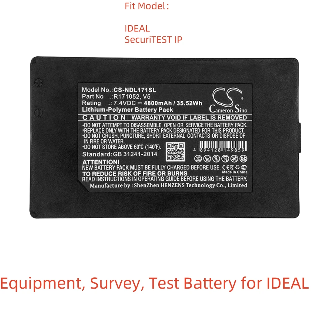 

Li-Polymer Equipment, Survey, Test Battery for IDEAL,7.4V,4800mAh,SecuriTEST IP,R171052 V5