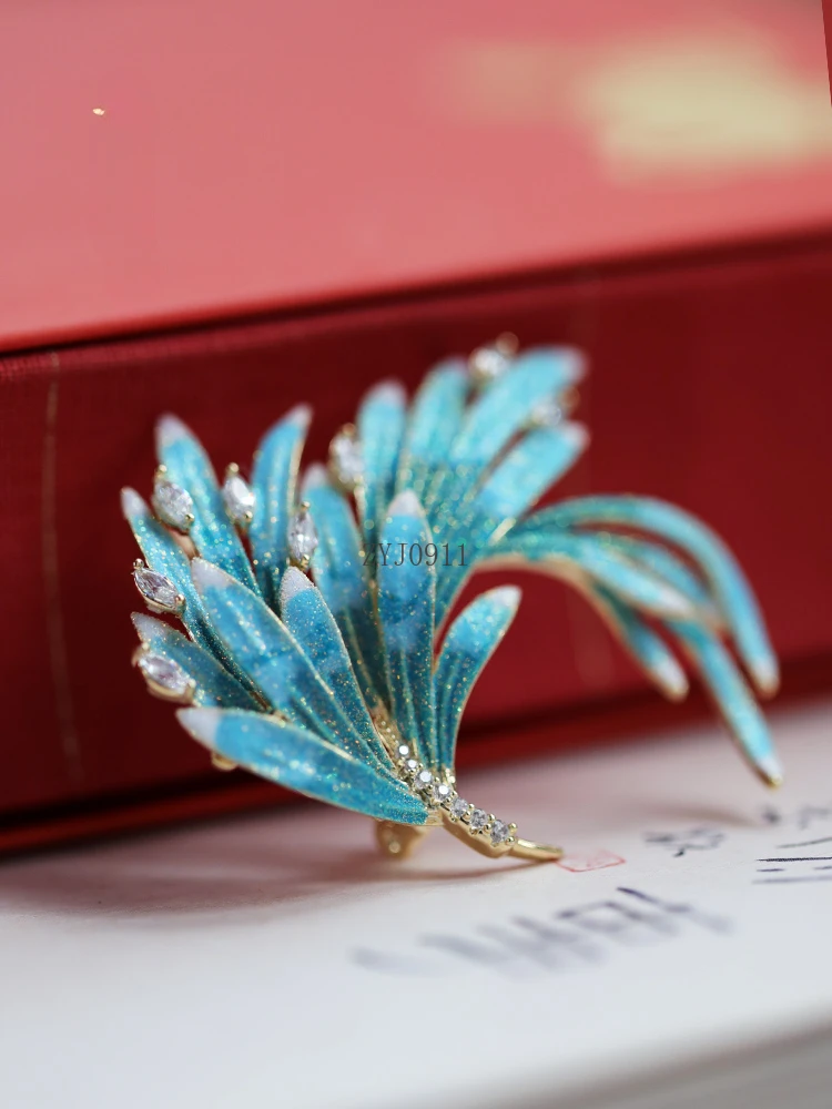 Древний эмалированный цвет, свитер Древний Феникс, брошь в китайском стиле Ханфу Гучо