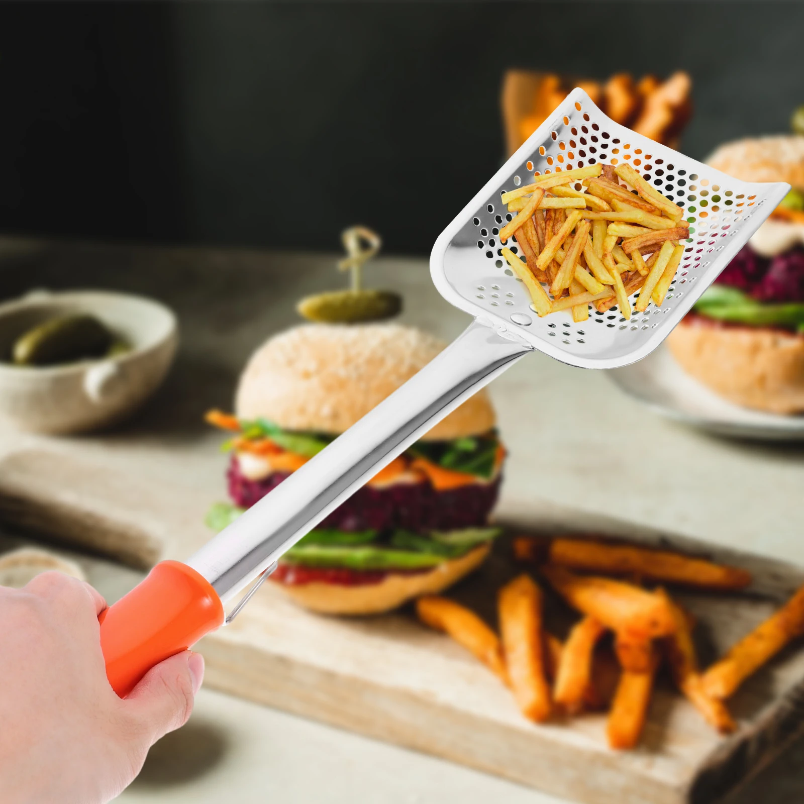 

Oil Residue Filter Shovel Small Stainless Steel Slotted Spoon Ladle H Strainer Pasta Drainer Soy Milk Juice Nut Milk
