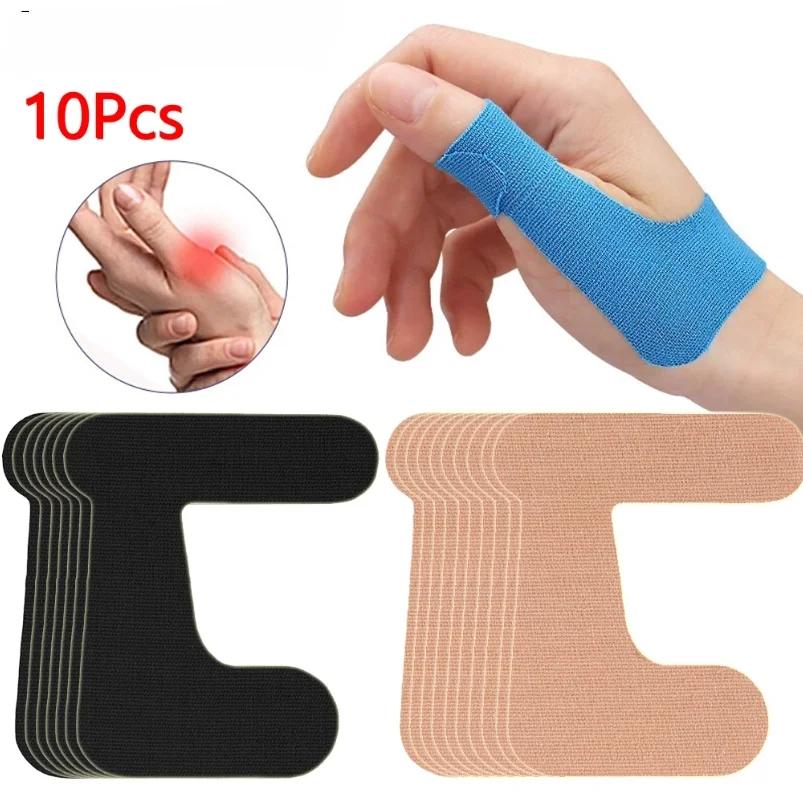 

10 PCS Precut Thumb Support Tape,Self Adhesive Toe Kinesiology Patches Finger Bandages Supplies for Sport, Elastic Strap