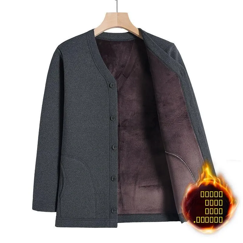 

Men's Thiened Fce Lined Warm Coat Winter Jaet Busin Casual Long Sve Regular Fit Stand Collar Single Button Closure