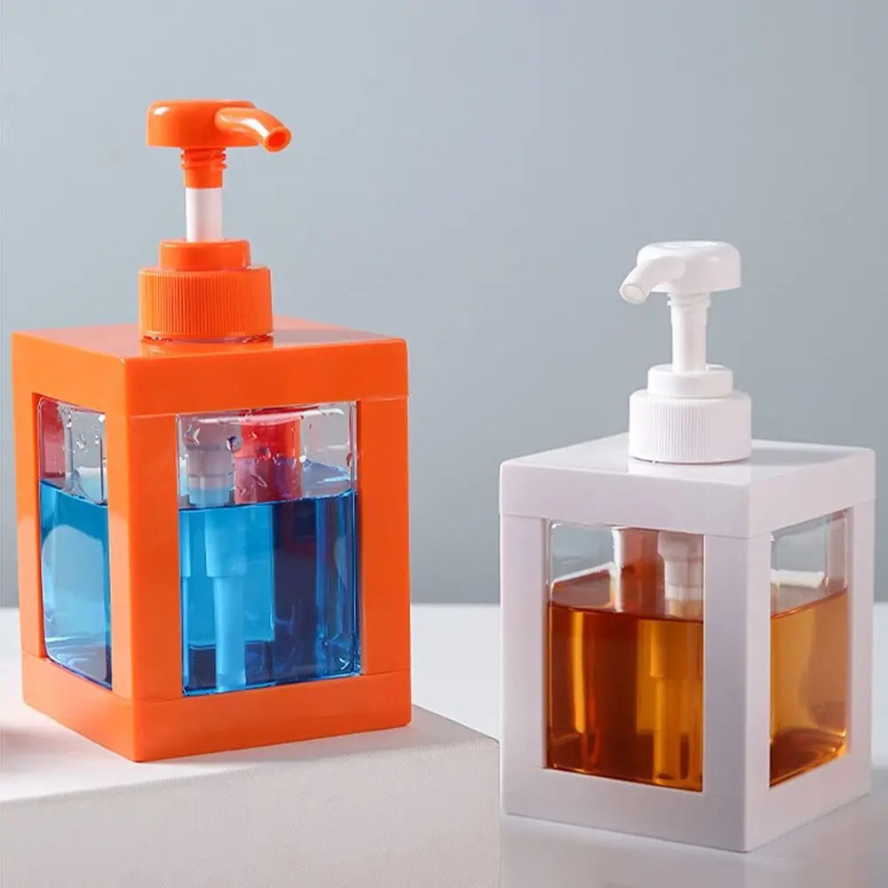 

Square Lotion Dispenser Bottles Refillable Transparent Soap Pump Dispensers Plastic Easy To Press Cosmetic Container Body Wash