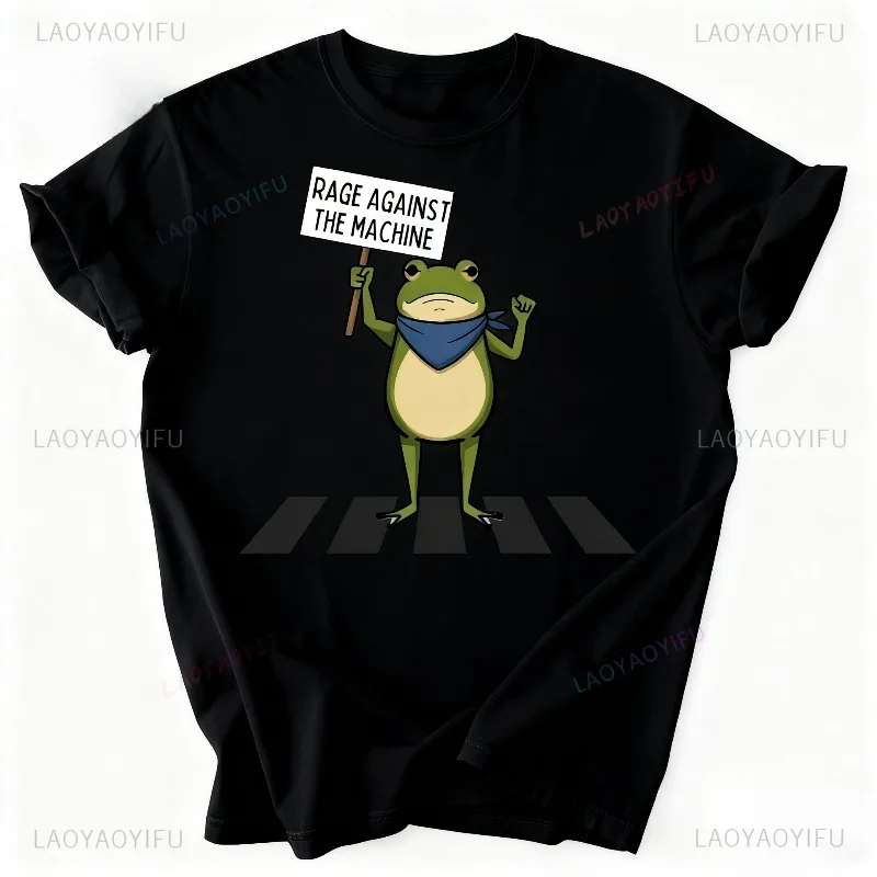 Frogs Resist Protest T-shirt The Frog Objected Tees High Quality 100% Cotton T-shirt Humor Style Interesting Animals Streetwear