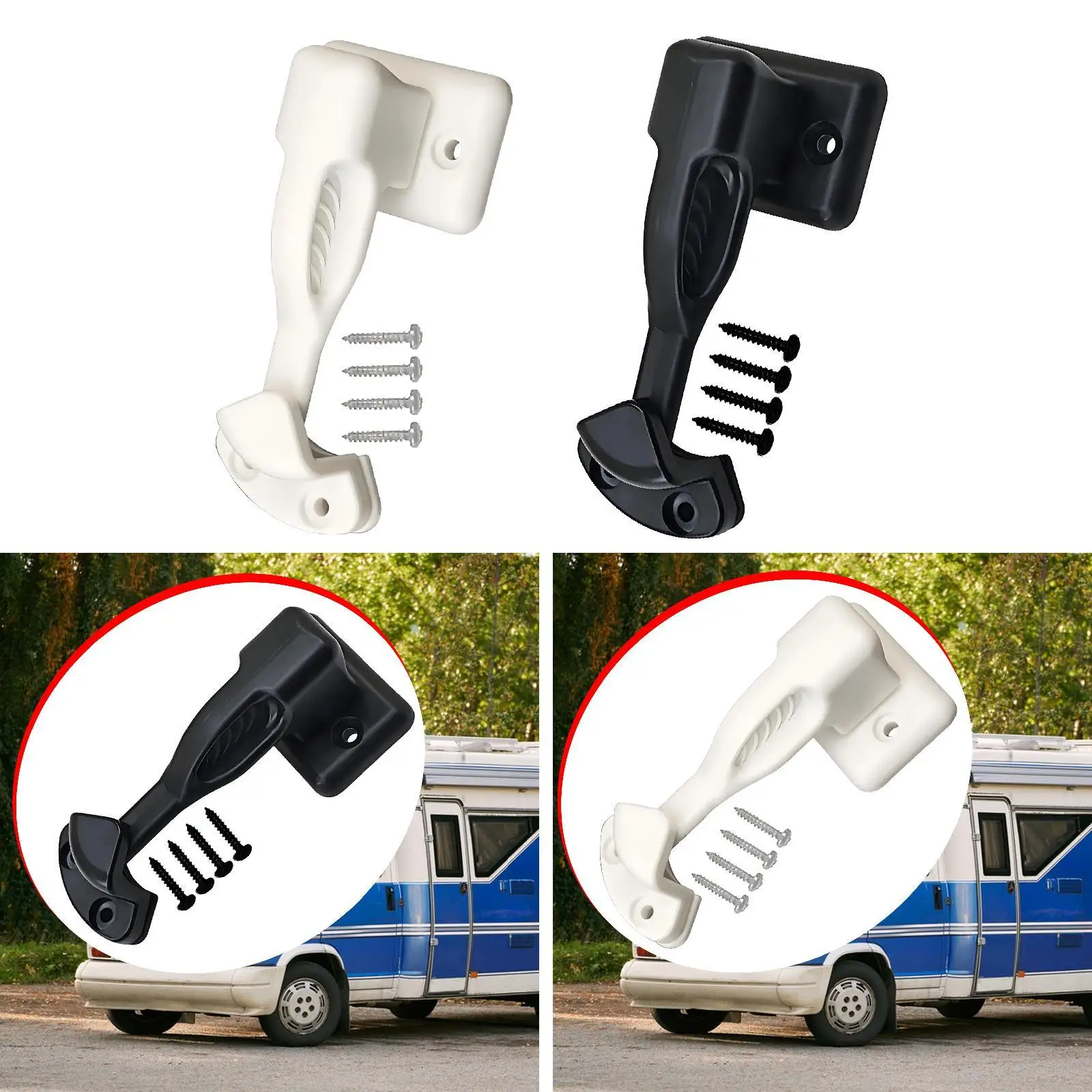 

RV Cabinet Door Latch Holder Nylon Easy Install Replacement Lock for Camper Trailer Boat Cupboard