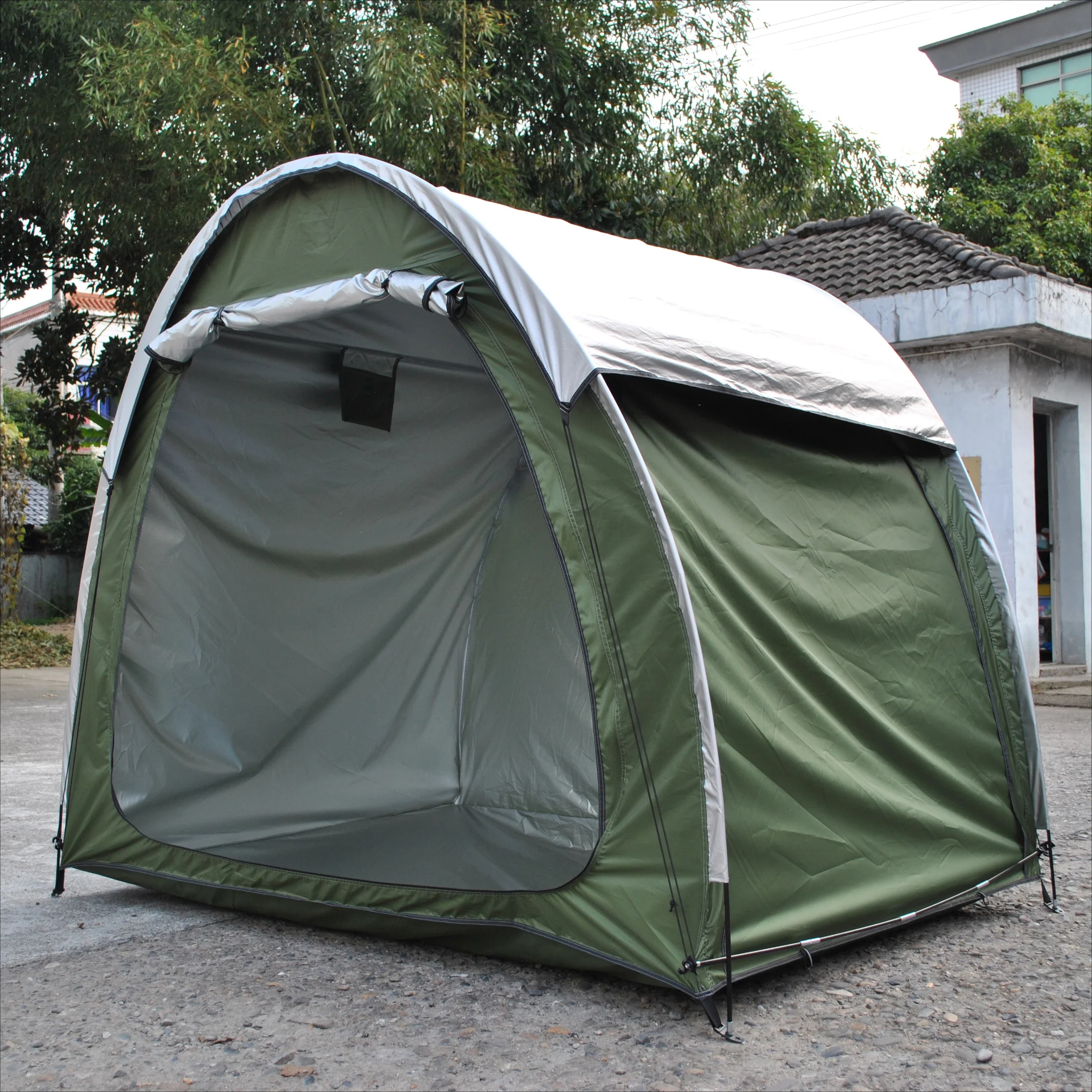 Add rain cover double-layer motorcycle shelter motorcycle storage folding shed tent garage