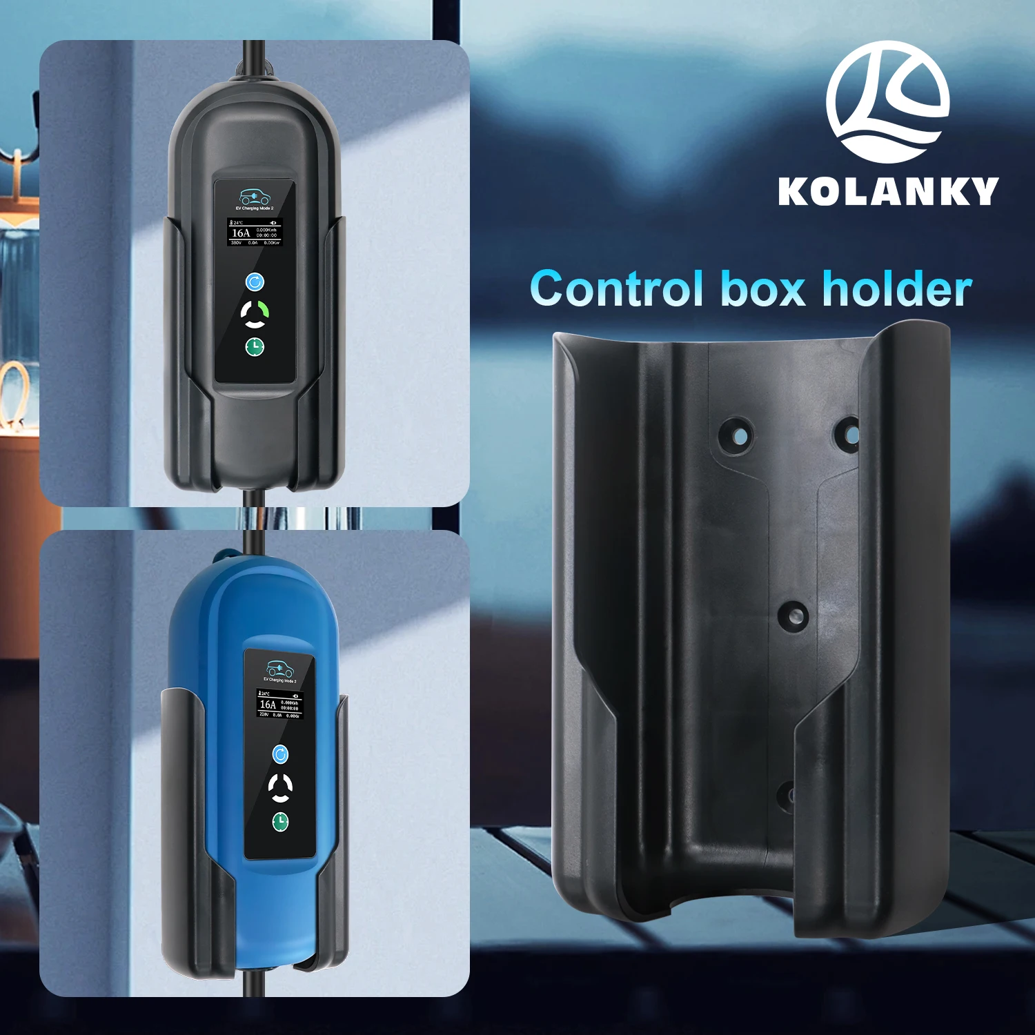 

Kolanky EV Держатель для домашней зарядки из пластика и железа в клетку, доступны размеры на картинке