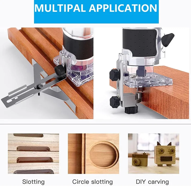 800W Electric Wood Router Woodworking Electric Trimmer Wood Milling Machine Power Carpentry Tools With 6.35mm Milling Cutter