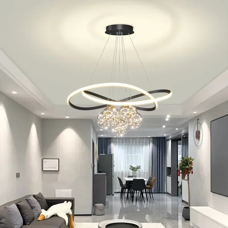 

Nordic Simple LED Chandeliers Glass Ball Dining Living Room Kitchen Island Bedroom Home Decor Pendant Lamp Indoor Lights Fixture