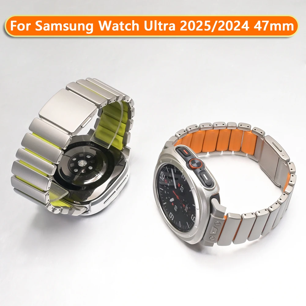 

Ремешок из нержавеющей стали для Samsung Galaxy Watch Ultra 2025 2024, роскошный мужской браслет для Samsung Galaxy Ultra Watch 47 мм
