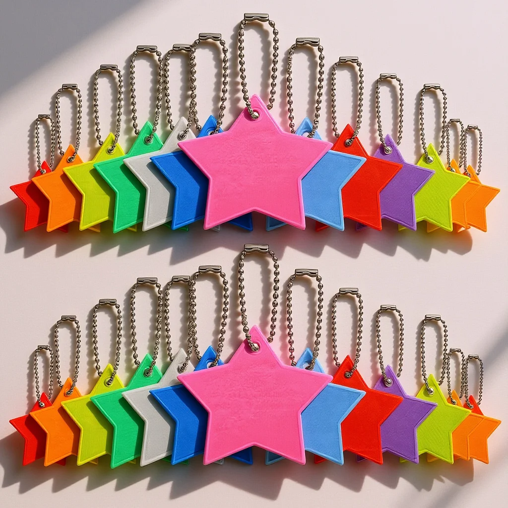 

26Pcs Star Reflector Pendants Safety Reflective Charms for Backpacks Keys Clothes Night Outdoor Safety Reflectors