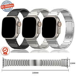 Real Titanium Strap For Apple Watch Ultra 49mm Supper Light 60g Watchband For iWatch 8 7 6 5 4 SE, Titanium Color Wristband