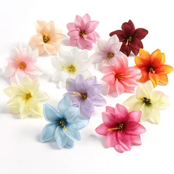 5/10Pcs Artificial 9cm Silk Heads Flowers Wedding Home Room Garden Decoration Bride Lily DIY Fake Flower Scrapbook Accessories