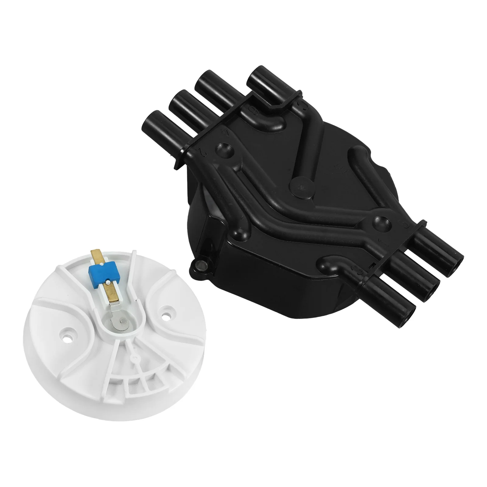 

1 комплект колпачка распределителя и комплект ротора, сверхмощная сменная крышка распределителя зажигания, экранирующая помехи, улучшающая двигатель