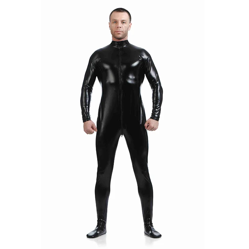 Sexy Black Coverall Bodysuit Adult Latex Rubber Catsuit for Men and Women Unisex Latex Suit Bodysuit No Hood - Image 2