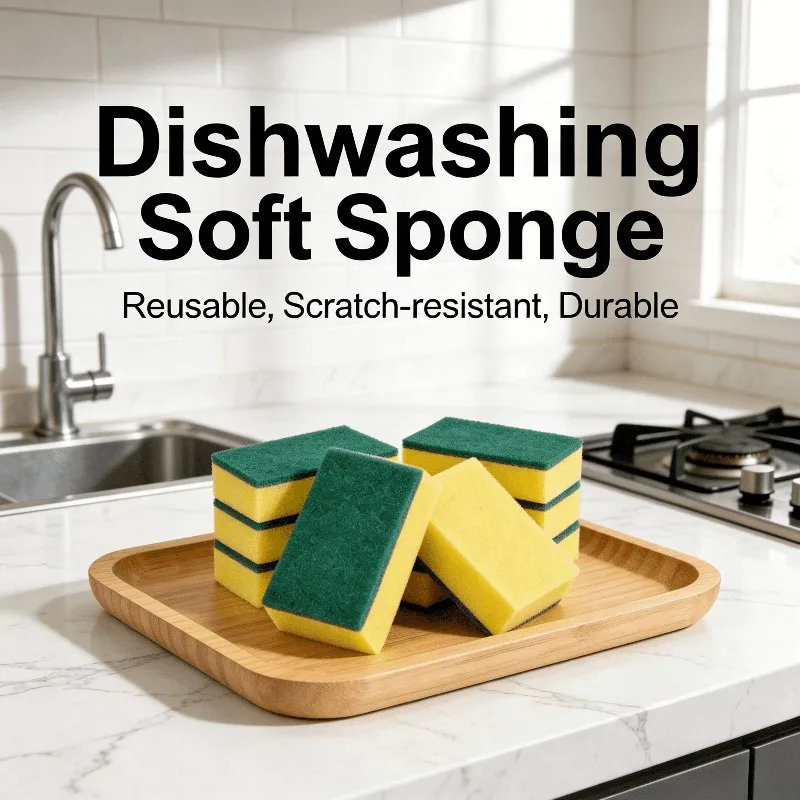 Kitchen Sponges Scrubber Cleaner Sponges for Patio Doors Magic Cleaning Sponges Double-Sided Highly AbsorbentKitchen Scrub