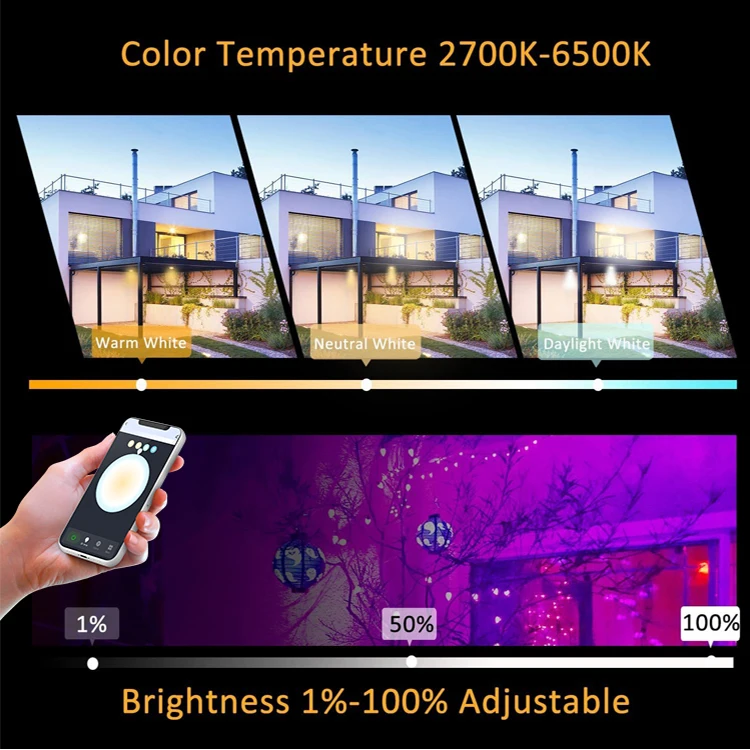 Decorative Outdoor 20 50 80 Watt Waterproof Ip65 Intelligent Long-distance LED Floodlight