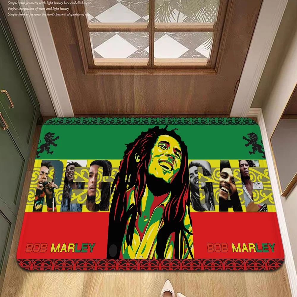 Bob Marley Reggae Music Jamaican Style Kitchen Mat Kids Room Bedroom Decoration Balcony Anti-Slip Doormat Living Room Alfombra