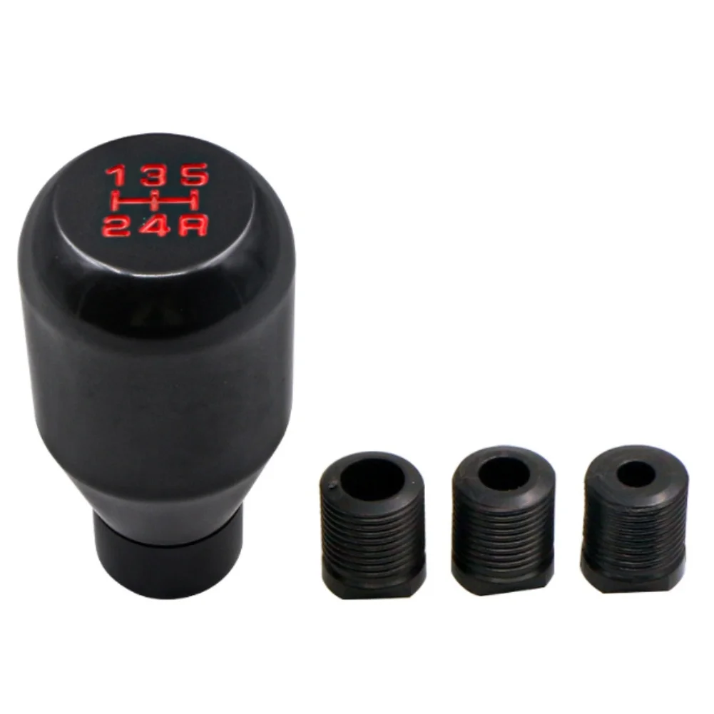 Metal Manual Shift Knob for 5 Speed Cars with Racing Style Chrome Finish and Three Thread Adapters for Easy Installation
