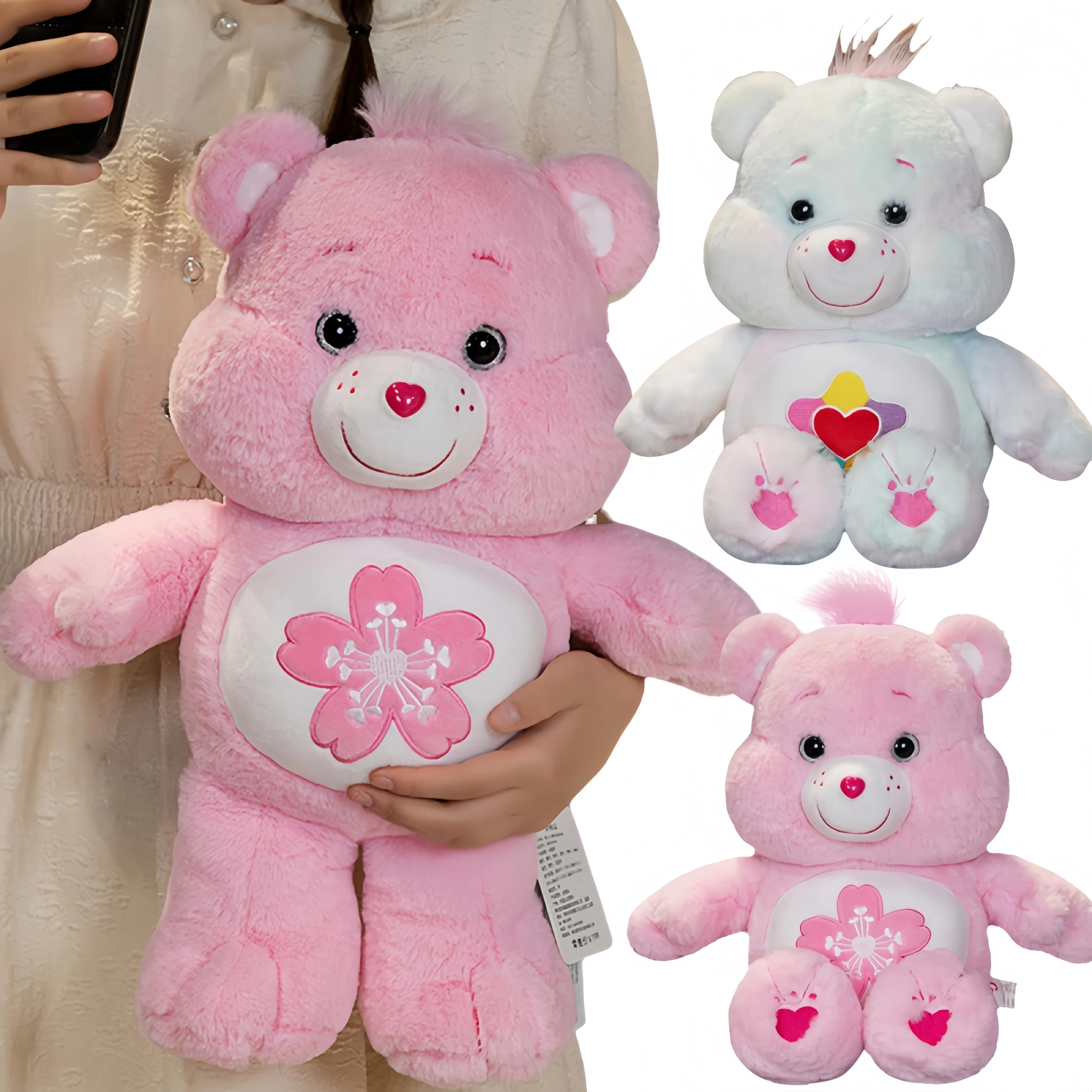 

Sakura Care Bears Plush Toy Teddy Bear Stuffed Doll Anime Care Bear Peluche Kawaii Bear Room Decor Soft Sofa Cushion Gift