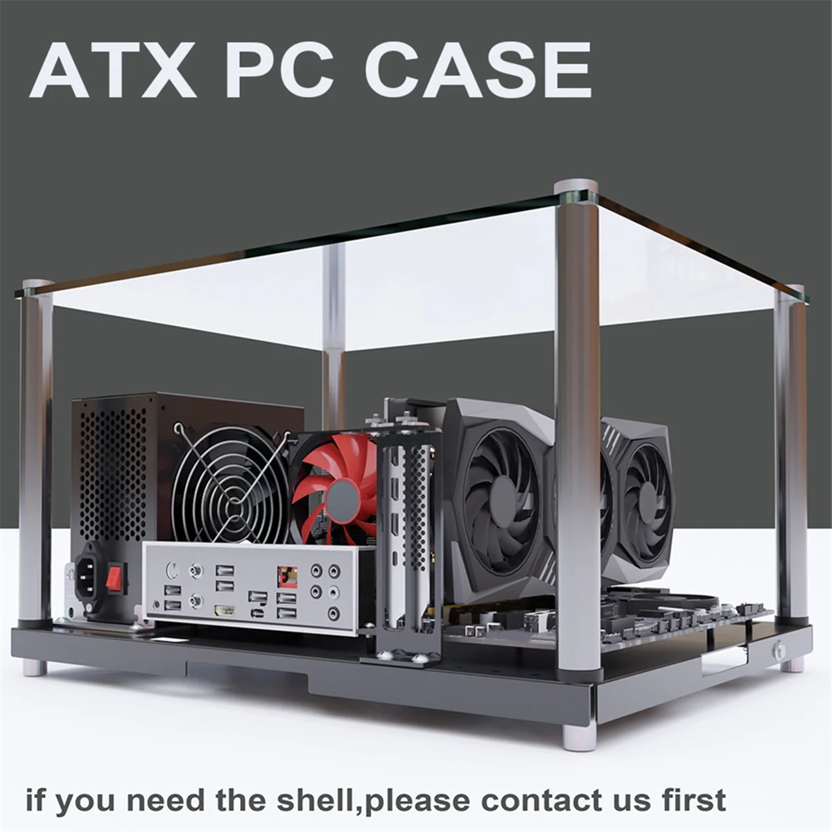 

XFDE PC Test Open Chassis Rack Bench Open Frame DIY Gaming Computer Open Case Support Motherboards ATX MATX