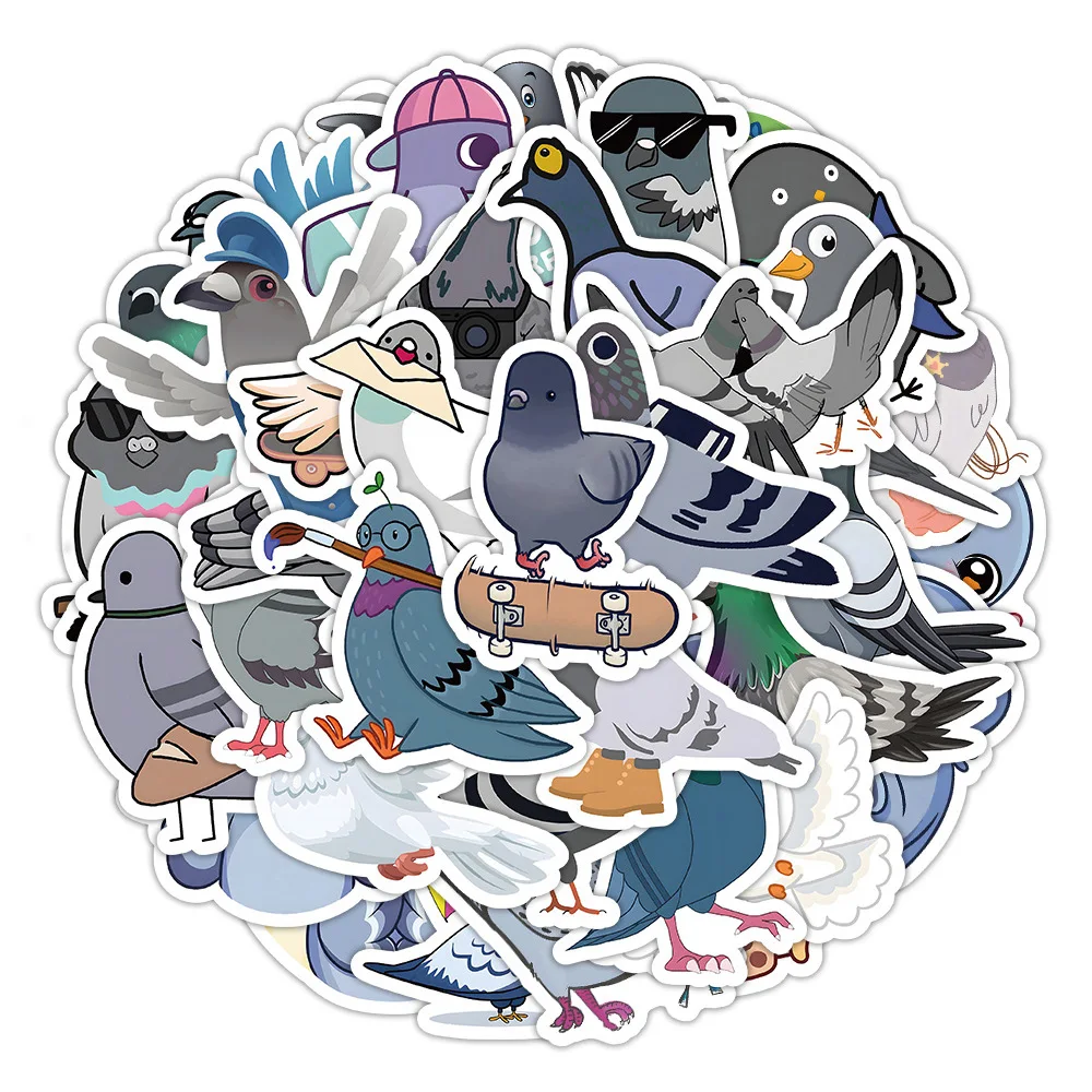 10/30/50pcs Cartoon Pigeons Animal Stickers Decals Graffiti Luggage Laptop Notebook Waterproof Vinyl Cute Sticker for Kids Toys