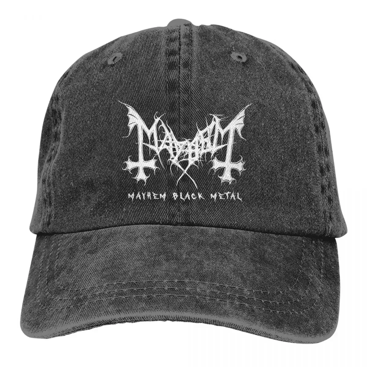 

2026 Mayhem Black Metal Band Accessories Men Women Baseball Caps Distressed Denim Caps Hat Retro Outdoor Running Golf Headwear