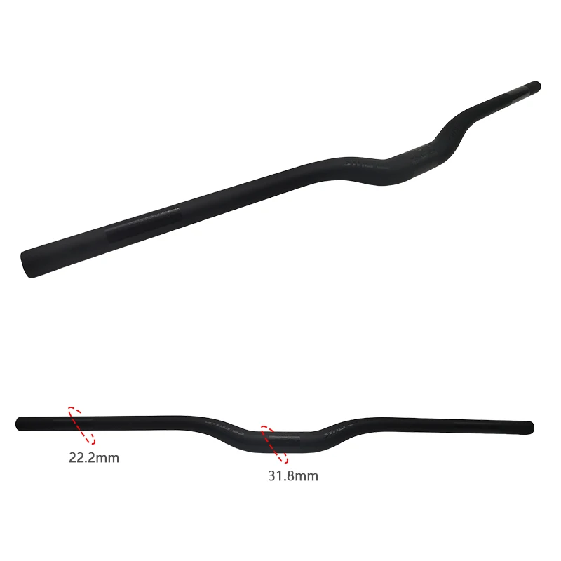 Mattschwarzer Carbonfaser-Mountainbike-Lenker MTB-Lenker Fahrradteile 31,8mm Rise/Flacher Lenker 600mm - 780mm – Detail 7