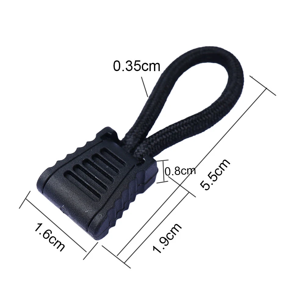 10pcs Replacement Clip Zipper Pull Puller End Fit Rope Tag Fixer Zip Cord Tab Buckle Travel Bag Suitcase Backpack Outdoor Tool