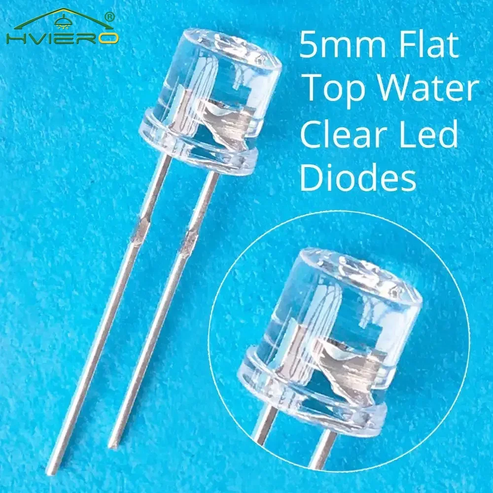 

1000Pcs 5mm Flat Top White Red Yellow Blue Green Emitting Diode LED Wide Angle Ultra Bright Bulbs Light Decoration Lamp Diodes