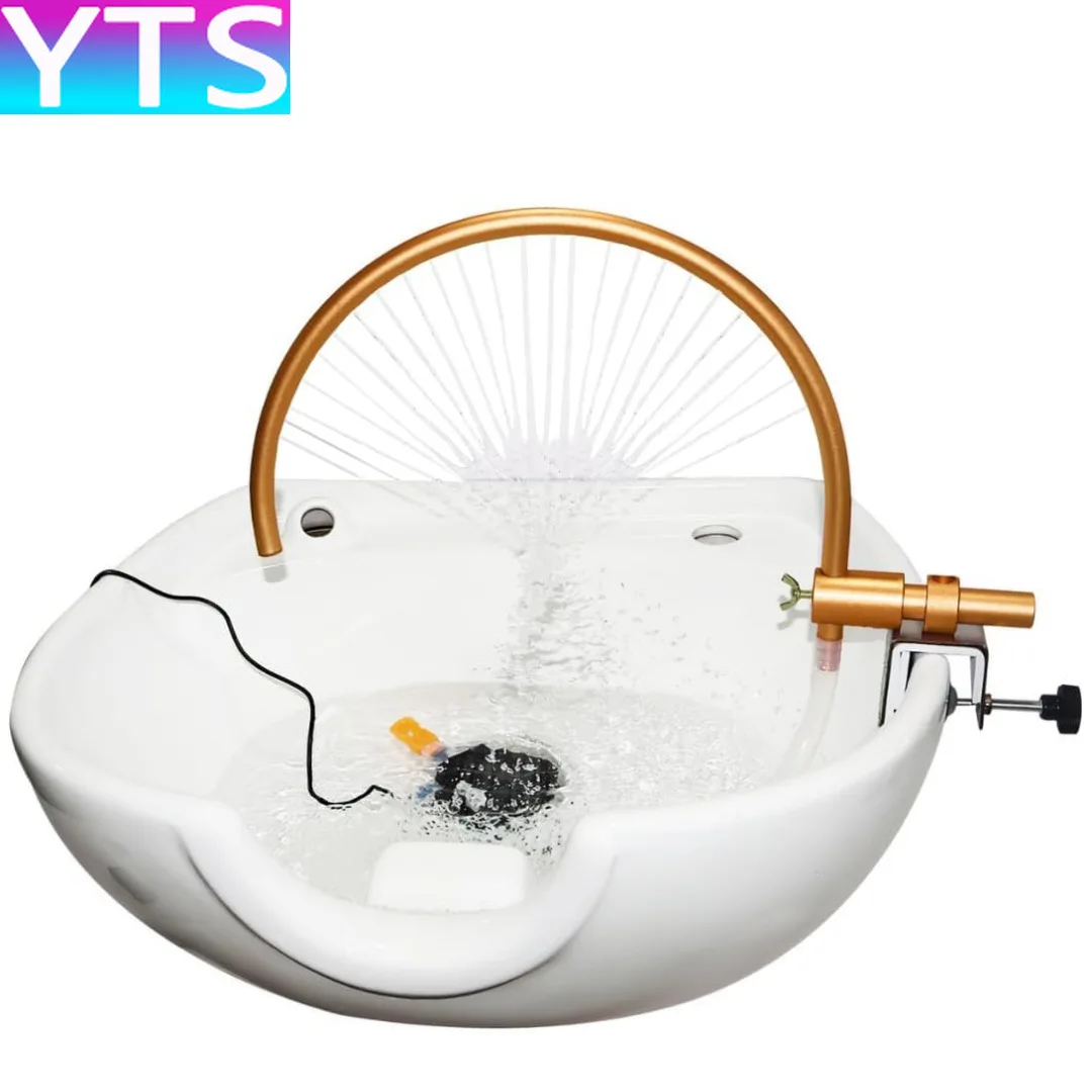 New Washing Bed Ceramic Basin Water Circulation  Simple Household Flush Bed Pipe Head Treatment Accessories