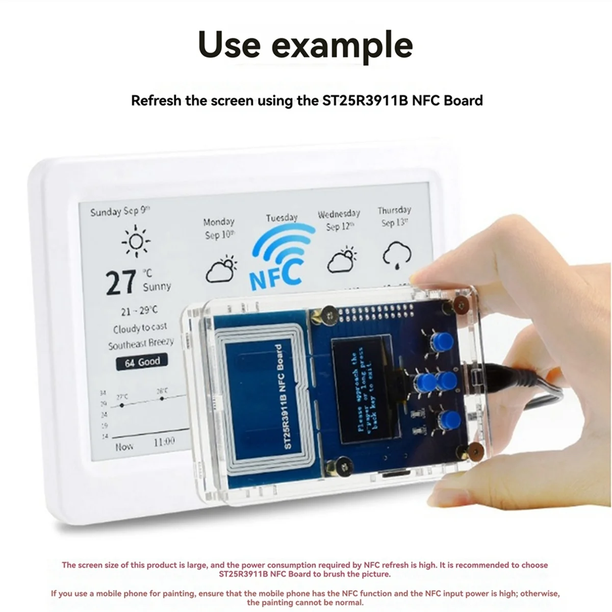 Display E-Paper alimentato da NFC da 7,5 pollici, nessuna batteria richiesta, alimentazione wireless e trasferimento dati per visualizzazione delle informazioni dinamiche