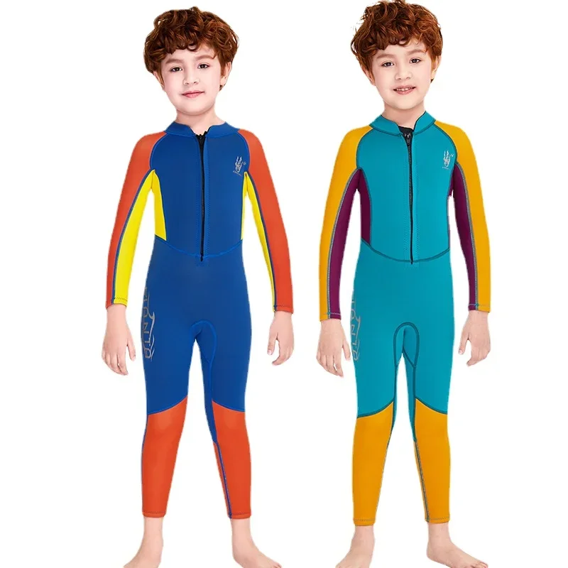 Children's Neoprene Diving Suit, Keep Warm, Full Body, Long Sleeve, Thermal Surfing, Snorkeling Swimsuit, Boys, 2.5mm