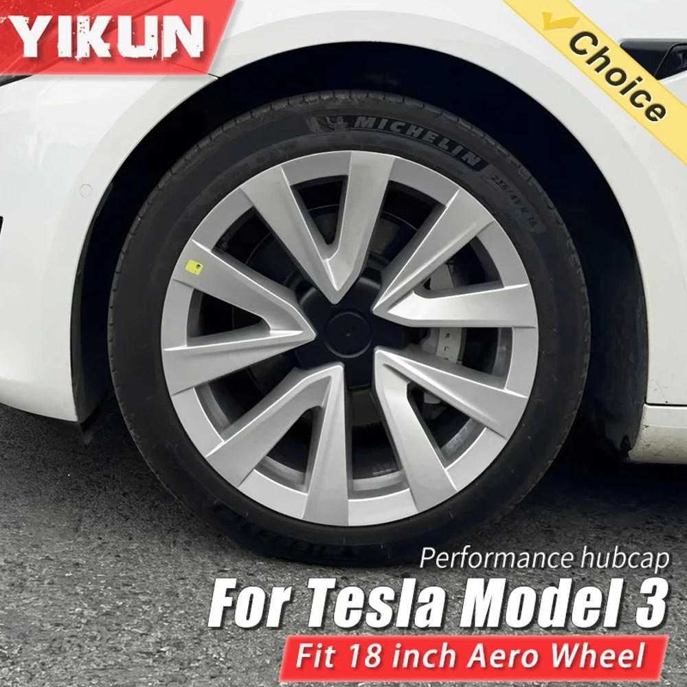 4PCS Rad Abdeckung Leistung 18 Zoll Rad Kappe Automobil Ersatz Radkappe Vollrand Aero Zubehör für Tesla Modell 3 2018-2023