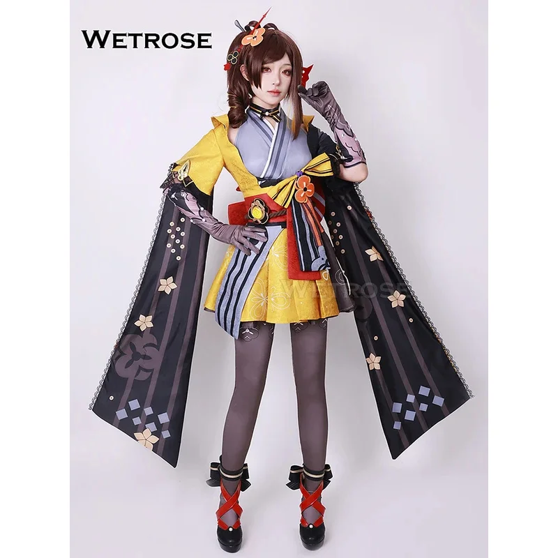 【Wetrose】 متوفر في المخزون أزياء Chiori التأثيرية Genshin Impact Thiori Chioriya Boutique Tailor مجموعة كاملة من الشعر المستعار لعيد الهالوين وعيد الميلاد
