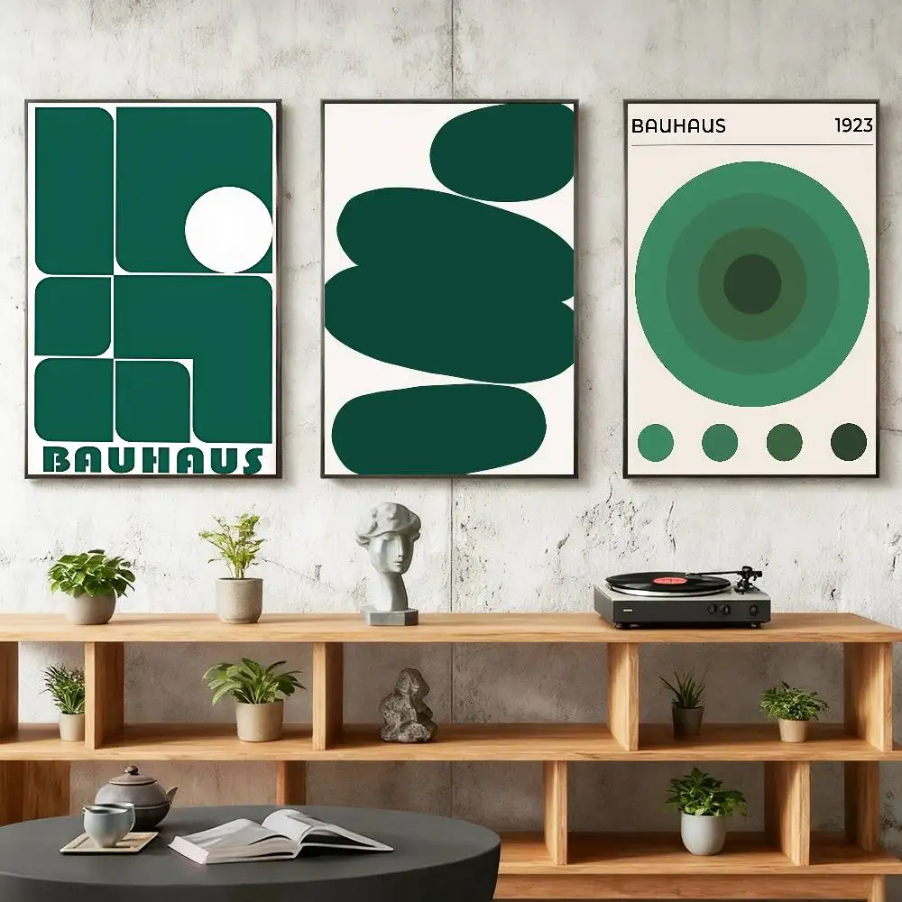 

Green Abstract Geometry Bauhaus Poster Prints Wall Art Painting Picture Gift Living Room Bar Restaurant Dec Sticker Large