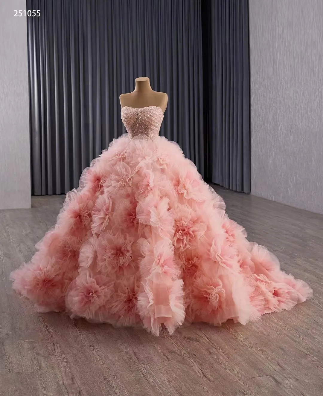 Vestidos de quinceañera hinchados de color rosa, vestido de baile con escote en forma de corazón, volantes y perlas, vestidos mexicanos dulces 16, 15 años personalizados