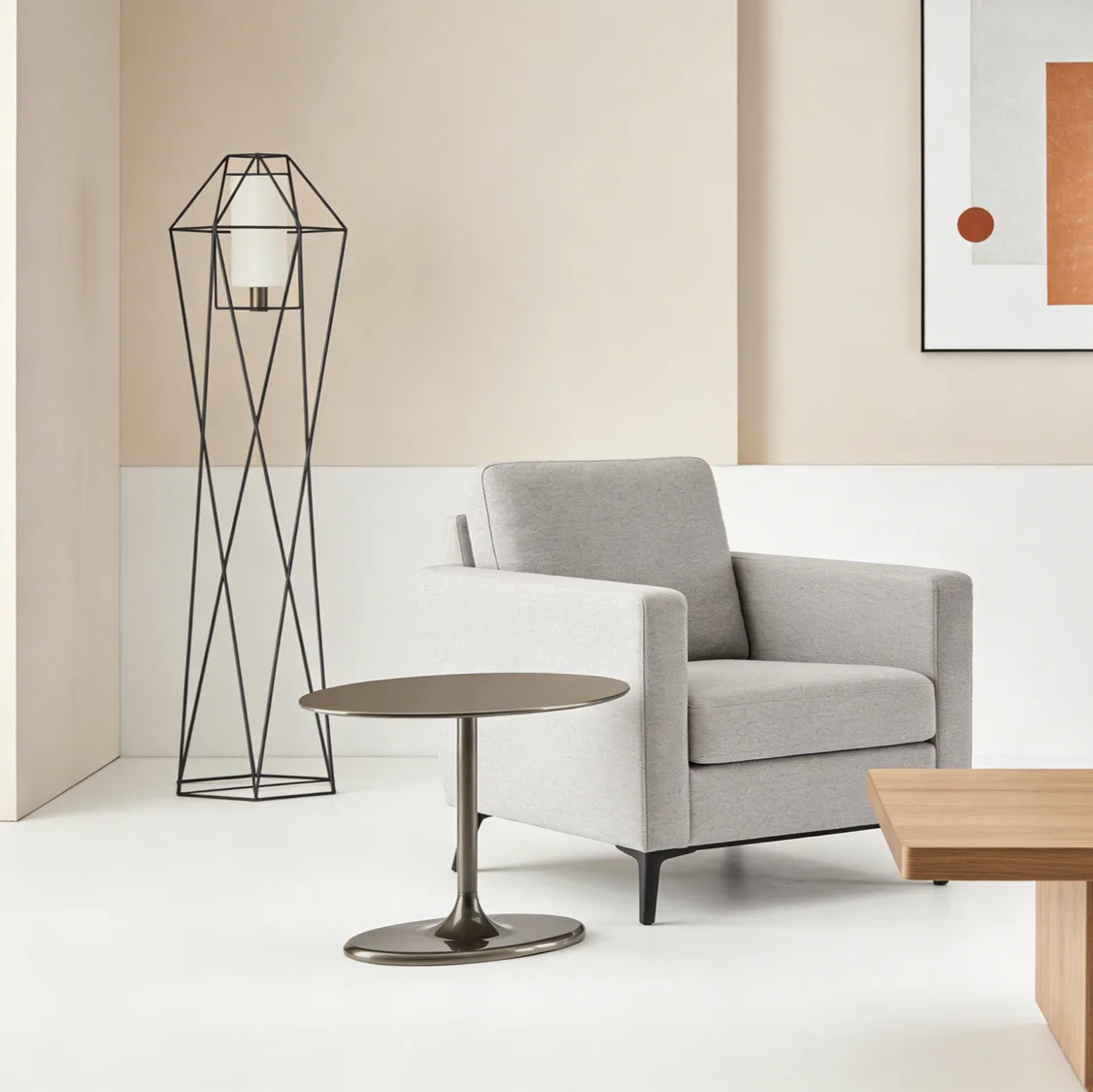 Sleek Minimalist Round Metal Side Table Elegant Space-Saving Versatile Modern Italian Style for Villa