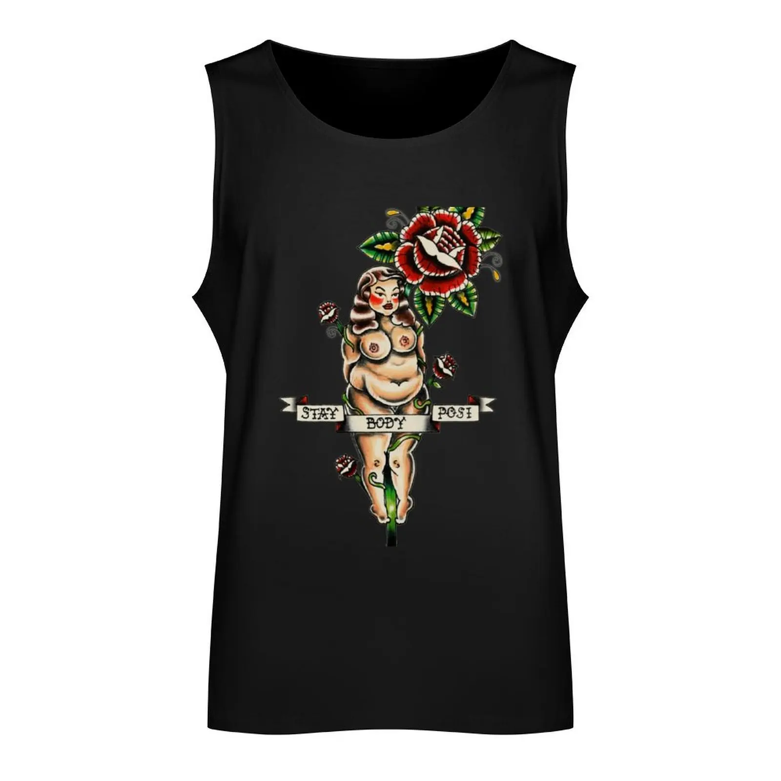 Stay Body Posi Tank Top anime t-shirts men clothing