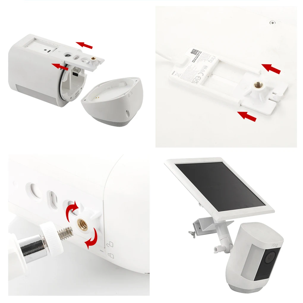 Stainless Steel No-Drill Gutter Mount For Eufy Security Cameras Quick And Easy Installation Bracket White