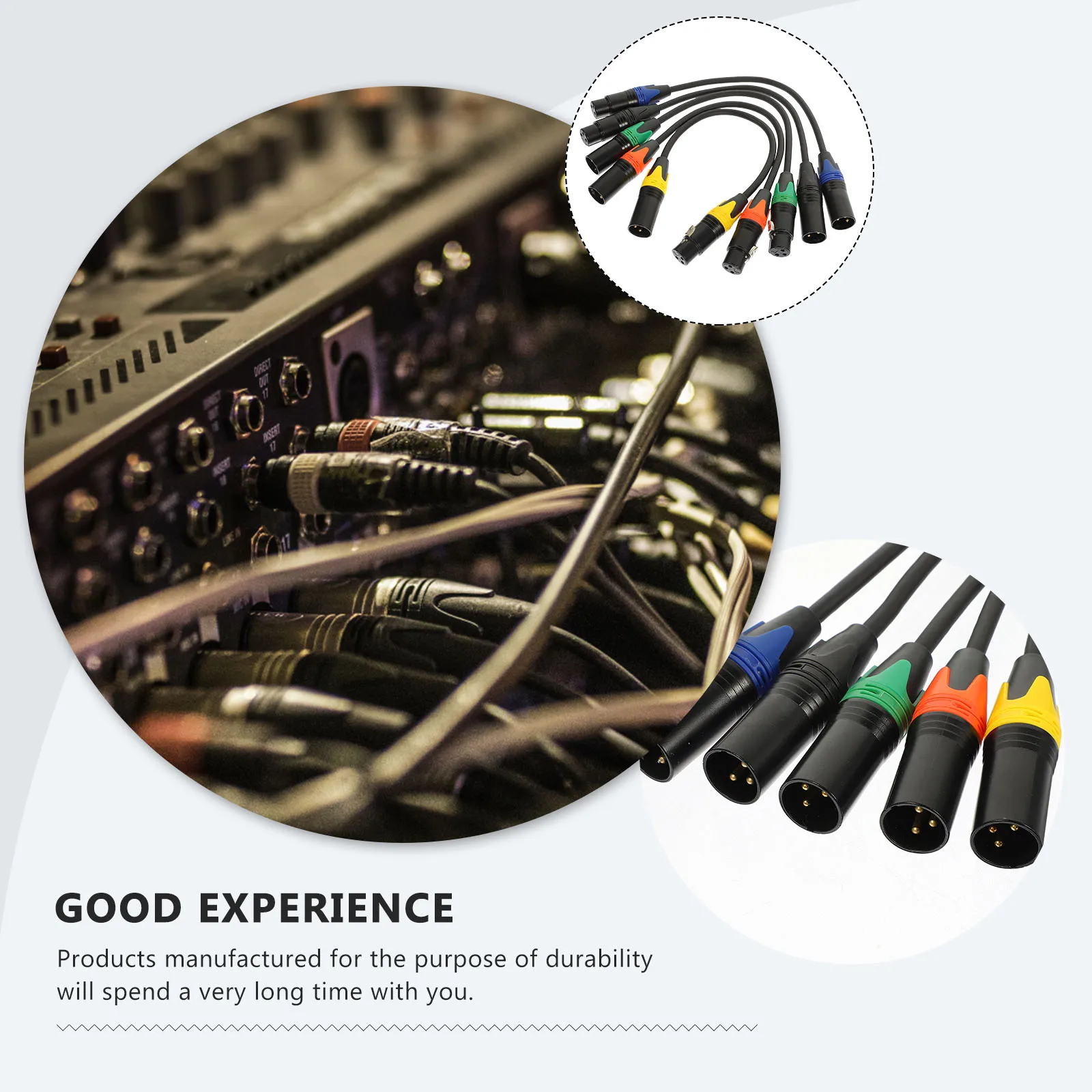 

5Pcs Male to Female Audio Cable Set Mic Adapter Connectors for Microphones Mixers and Amplifiers