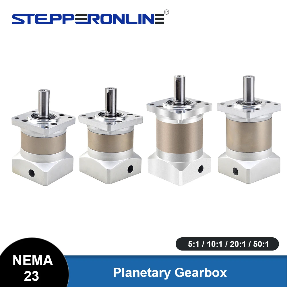 STEPPERONLINE Nema 23 Planetary Gearbox Speed Reducer with Ratio 5:1,10:1,20:1,50:1 8mm Input for Nema23 Stepper Motor