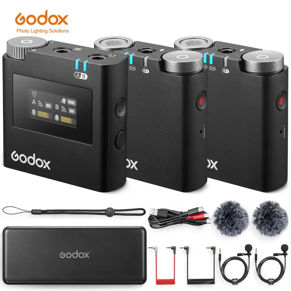 Godox Virso M1 M2 2.4Ghz Draadloze Microfoon Voor Interview Opname Virso S Zender Ontvanger Lavalier Microfoon Voor Sony