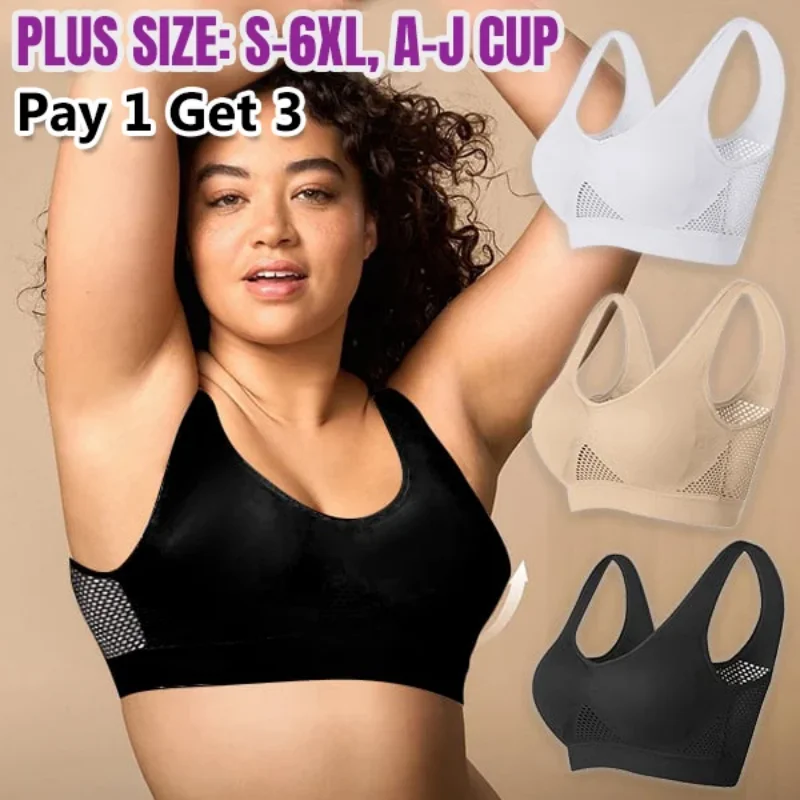 

Breathable Cool Liftup Air Bra Anti Shock Push Up Running Sleep Sports Bra Breathable Comfort Women's Mesh Sports Bra