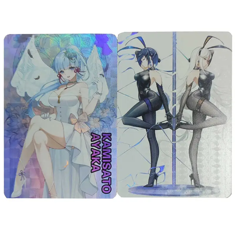 

Genshin Impact Wedding dress Kamisato Ayaka Shenhe DIY self-made Rough Flash Card Anime Game Collection Card Gift Toy