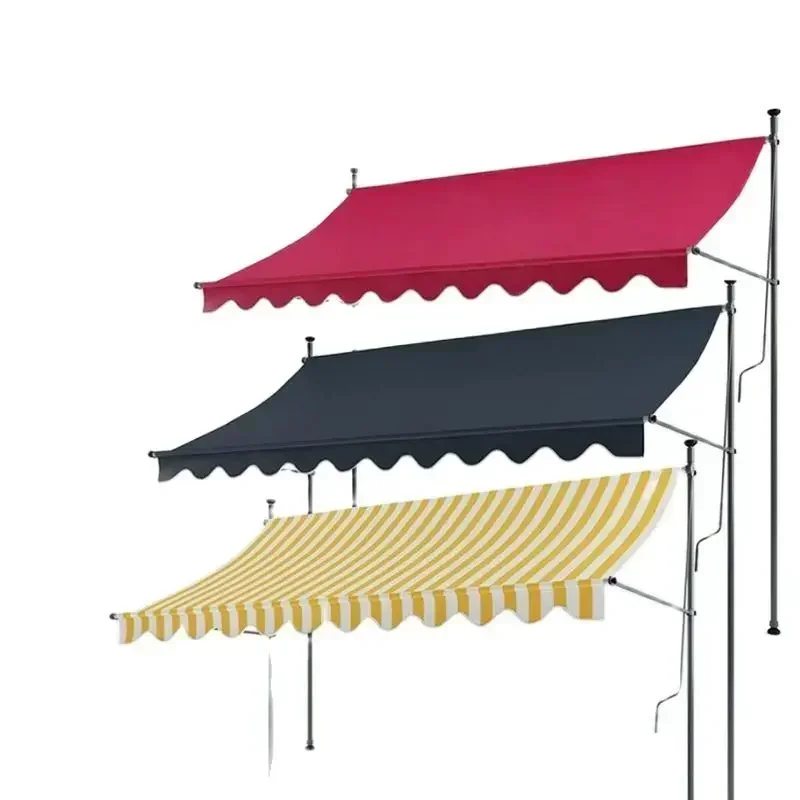 

Upright Awning Folding Retractable Canopy Shops Hand Shake Rain Take Eaves Balcony Courtyard Home Rainproof Sunscreen Toldo Tent