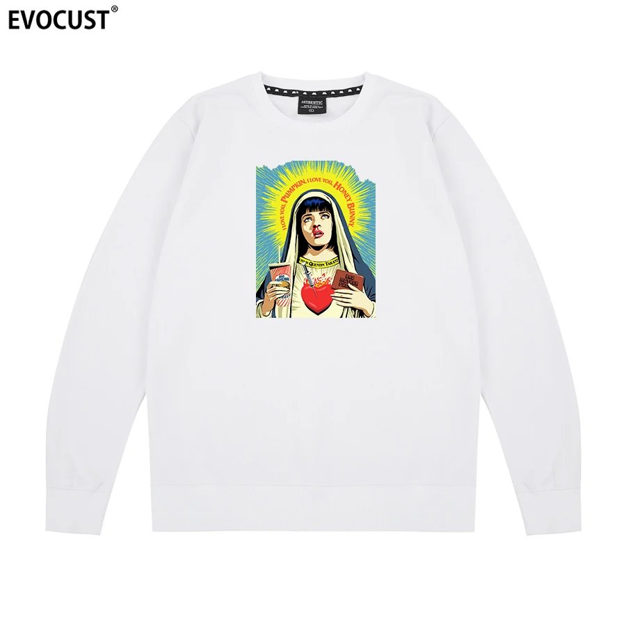 pulp fiction Quentin Tarantino Hip Hop Virgin Mary Streetwear Harajuku funny Sweatshirts Hoodies men women unisex Combed Cotton